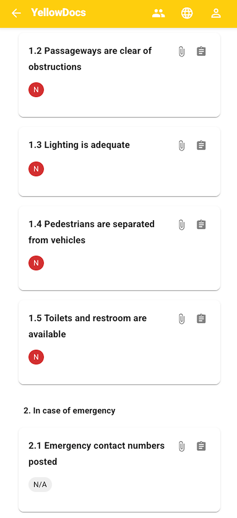 Mobile Site Inspections (Checklist continued)